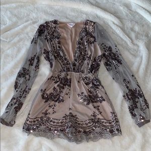 Lavender/Grey Sequin Romper